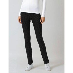 NWT J'Envie The Straight Leg Houndstooth Canterbury Pants Black Size 14